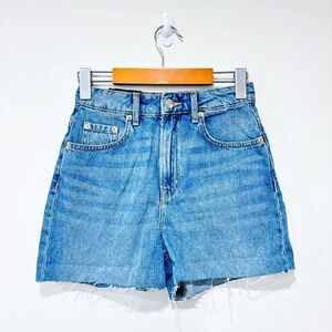 DIVIDED High-waisted washed bermuda  shorts
